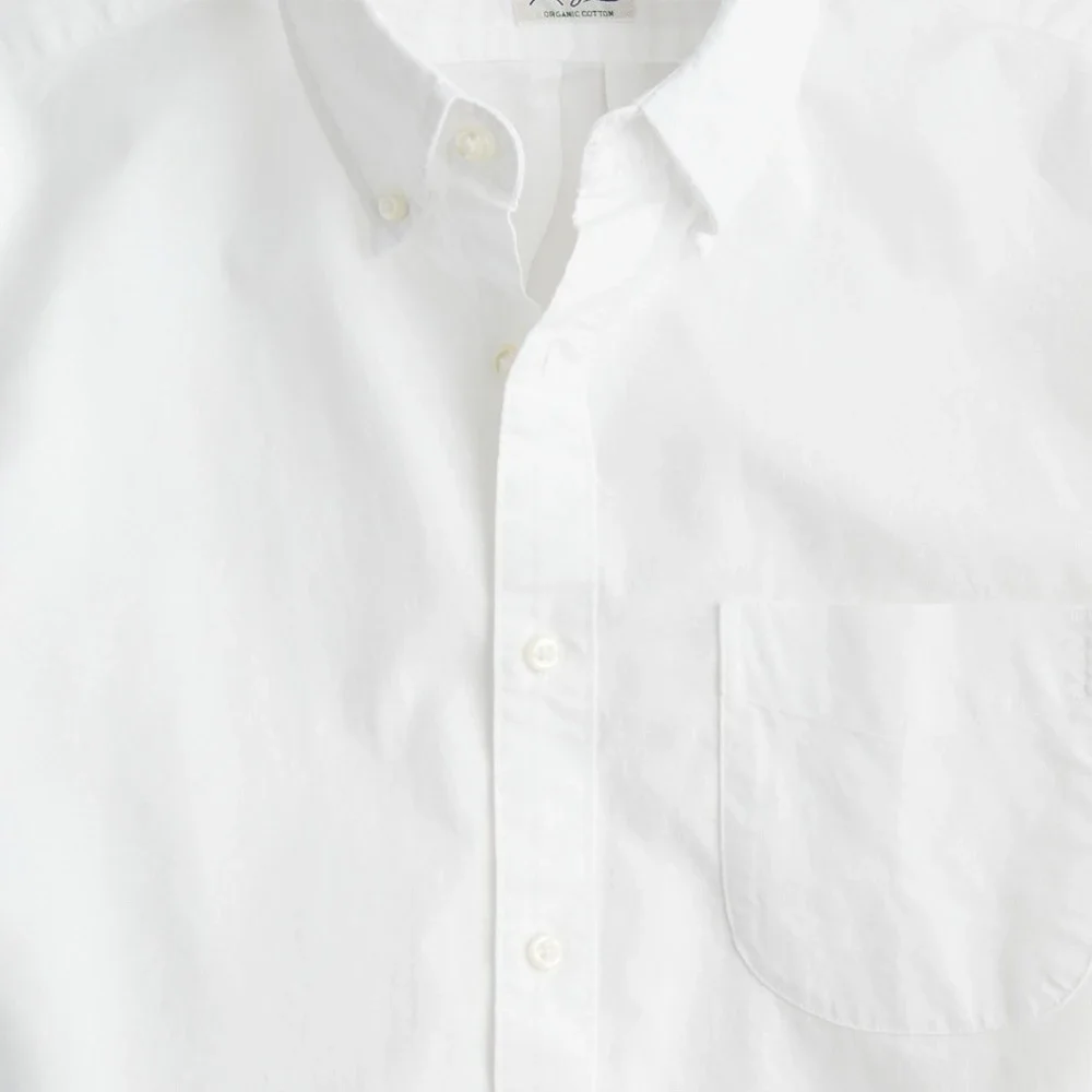 NWT!!‎ Men's J. CREW Short Sleeve Broken-In Organic Cotton Oxford Shirt White S